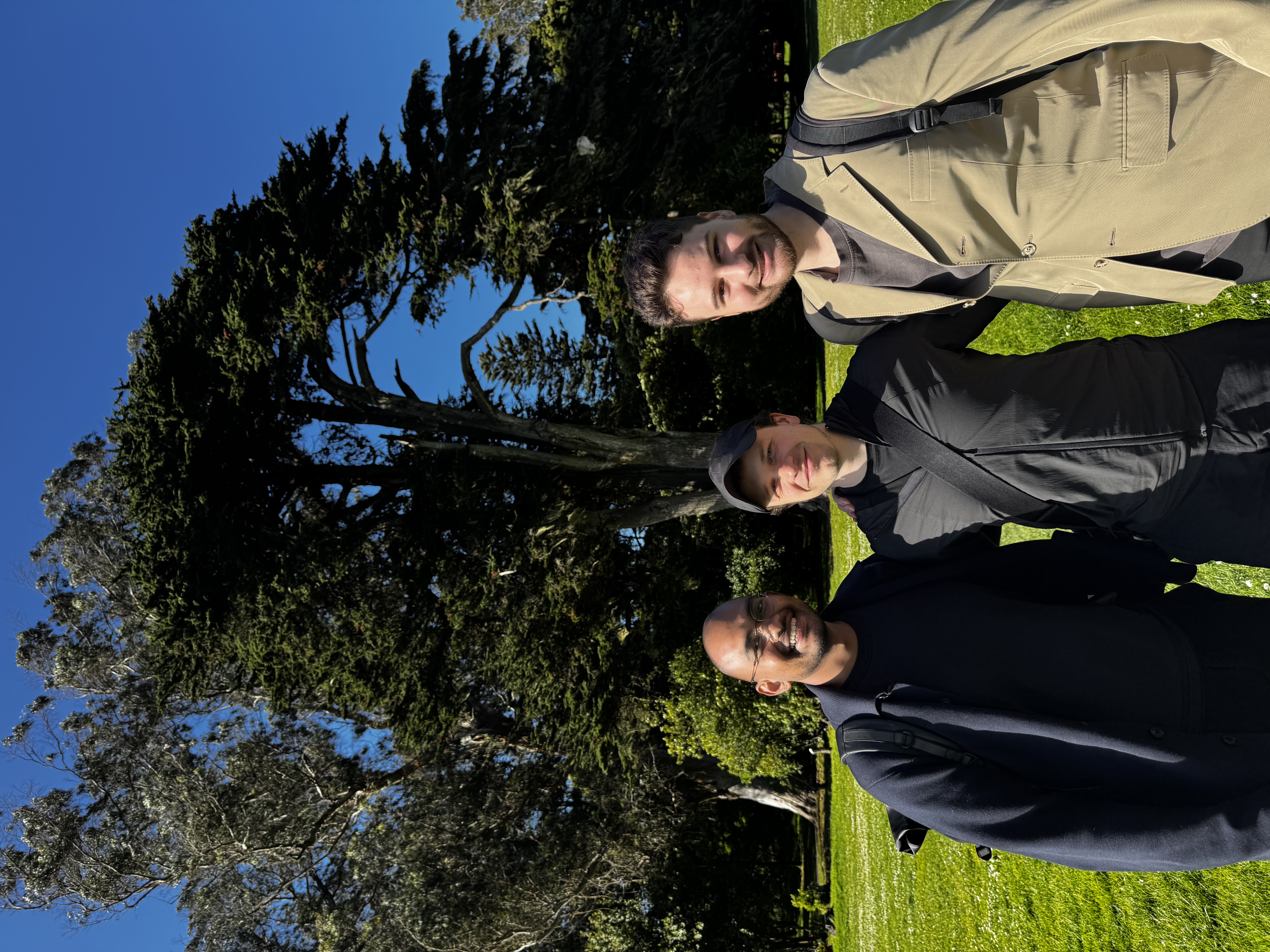 Material team hanging together in the park